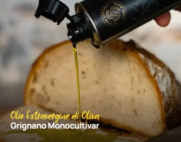 Latta da 250 ml di Olio Extravergine di oliva Monocultivar Grignano dell'azienda agricola Luigi Ruffo